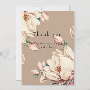 Carte De Remerciements Baby shower de fleur de Magnolia