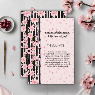 Carte De Remerciements Baby shower de fleurs de cerisiers Sakura Spring