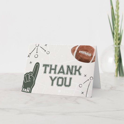 Carte De Remerciements Baby shower de football (Devant)