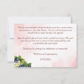 Carte De Remerciements Baby shower de fraise Berry aux bleuets doux (Dos)