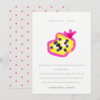 Carte De Remerciements Baby Shower de Fruit de la Passion Dessiné à la Ma