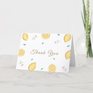 Carte De Remerciements Baby shower de fruits au citron doux au printemps