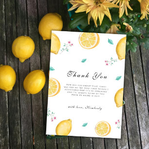Carte De Remerciements Baby shower de fruits d'agrumes de citron doux d'é
