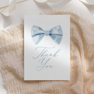 Carte De Remerciements Baby shower de garçon Blue Bowtie
