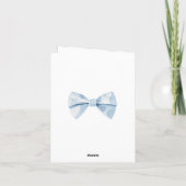 Carte De Remerciements Baby shower de garçon Blue Bowtie (Dos)