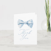 Carte De Remerciements Baby shower de garçon Blue Bowtie (Devant)