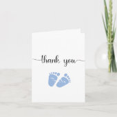 Carte De Remerciements Baby shower de garçon simple Blue Feet (Devant)