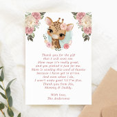Carte De Remerciements Baby shower de Giraffe Florale