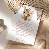 Carte De Remerciements Baby shower de Giraffe Florale