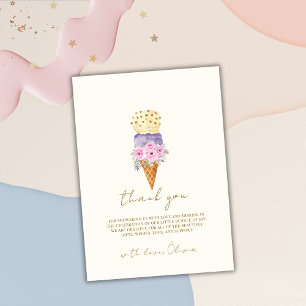 Carte De Remerciements Baby shower de glace à la crème végétale végétale