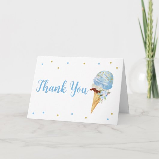 Carte De Remerciements Baby shower de glace bleu (Devant)