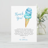 Carte De Remerciements Baby shower de glace bleu vert aquarelle (Debout devant)