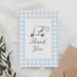 Carte De Remerciements Baby shower de golf Blue En vichy<br><div class="desc">Dites merci aux amis et à la famille d'avoir assisté à votre baby shower avec cet élégant carte de remerciements de golf.</div>