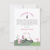 Carte De Remerciements Baby shower de golf moderne rose (Devant)