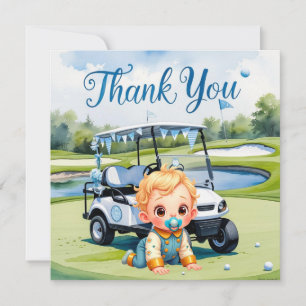 Carte De Remerciements Baby shower de golf thème garçon