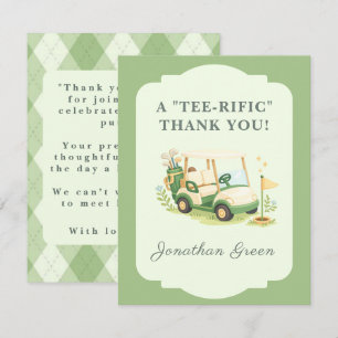 Carte De Remerciements Baby-Shower de Golf Vert Sauge