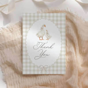 Carte De Remerciements Baby-Shower de Goose Idiot à carreaux neutres