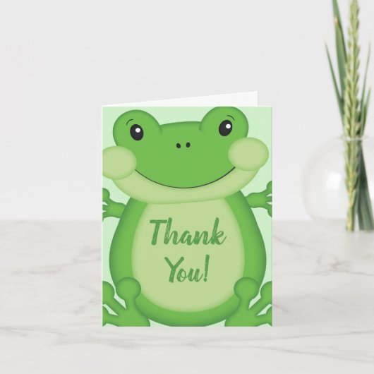 Carte De Remerciements Baby shower de grenouille vert (Devant)