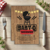 Carte De Remerciements Baby shower de grillades rustique barbecue-bébé