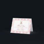 Carte De Remerciements Baby shower de Jacquard rose poitrine<br><div class="desc">Polo Teddy Bear Pink Jacquard Carte de remerciements Correspondance articles disponibles.</div>