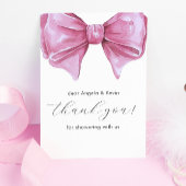 Carte De Remerciements Baby shower de la corbeille rose