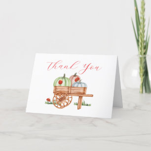 Carte De Remerciements Baby shower de la ferme Citrouille rustique Spring