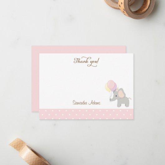 Carte de remerciements Baby shower de la Giraffe C (Devant/Arrière en situation)