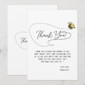 Carte De Remerciements Baby shower de la petite abeille (Devant / Derrière)