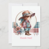 Carte De Remerciements Baby Shower de la Petite Cowgirl Rustique (Devant)