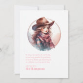 Carte De Remerciements Baby Shower de la Petite Cowgirl Rustique (Dos)