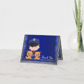 Carte De Remerciements Baby shower de la police canine (Devant)