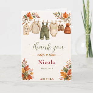 Carte De Remerciements Baby Shower de la rentrée automnale