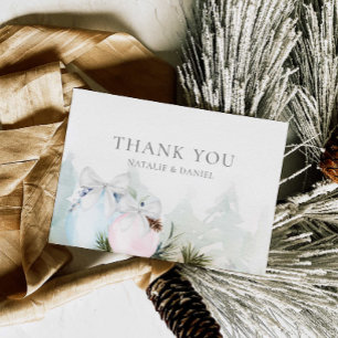 Carte De Remerciements Baby shower de la révélation du genre de Noël