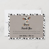 Carte De Remerciements Baby shower de la Vache Sainte (Devant)