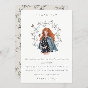 Carte De Remerciements Baby shower de liage pour femmes élégantes