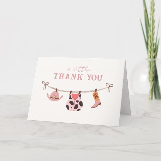 Carte De Remerciements Baby shower de ligne de vêtements de fille de la v (Devant)