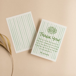 Carte De Remerciements Baby shower de livraison spéciale de pizza verte d