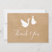 Carte De Remerciements Baby shower de livraison spéciale Rustic Kraft (Devant)