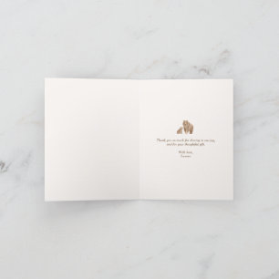 Carte De Remerciements Baby shower de l'ours des bois