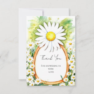 Carte De Remerciements Baby shower de marguerite aquarelle
