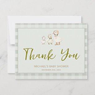 Carte De Remerciements Baby Shower de Mère l'Oie et de l'Oison