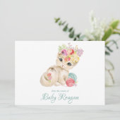 Carte De Remerciements Baby shower de monogramme de chaton de crèche (Debout devant)