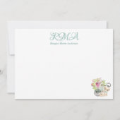 Carte De Remerciements Baby shower de monogramme de chaton de crèche (Dos)