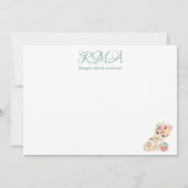 Carte De Remerciements Baby shower de monogramme de chaton et de chiot (Dos)