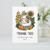 Carte De Remerciements Baby shower de mouton doux simple (Debout devant)