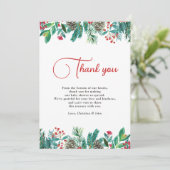 Carte De Remerciements Baby shower de Noël (Debout devant)