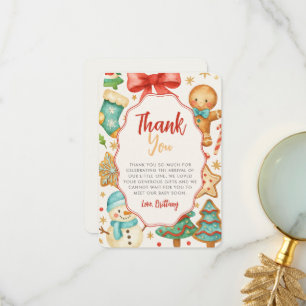 Carte De Remerciements Baby shower de Noël Little Cookie
