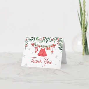 Carte De Remerciements Baby shower de Noël Red Père Noël