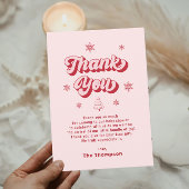 Carte De Remerciements Baby shower de Noël rose