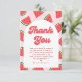 Carte De Remerciements Baby shower de pastèque (Debout devant)